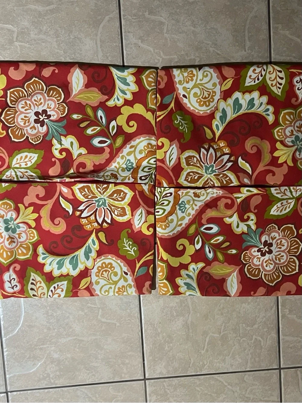 Red Floral Decorative Pillow Covers Vibrant Multicolor Print